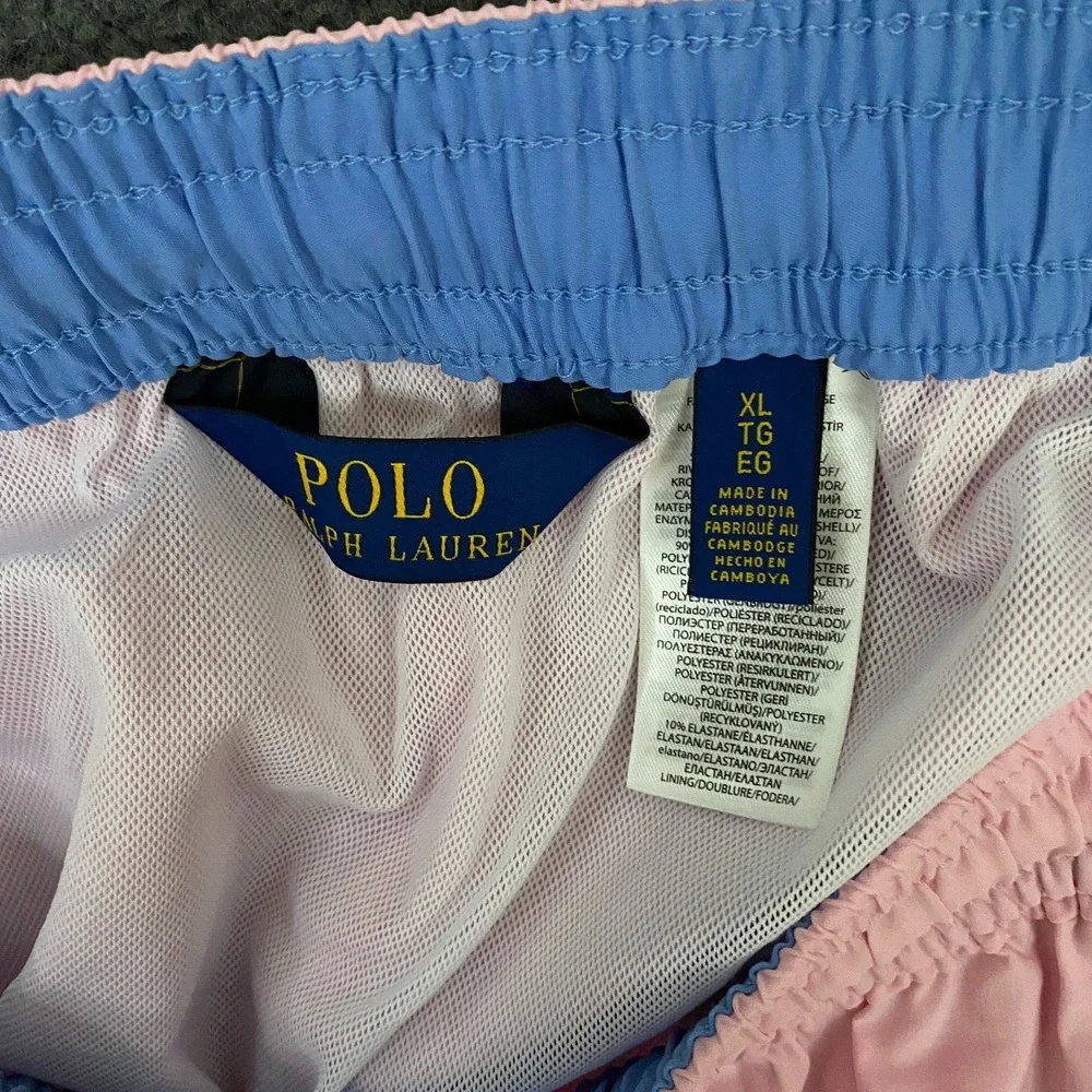 Polo Ralph Lauren 5.75 Inch Traveler Classic Swim Trunk Men XL Pink Pony Stretch
